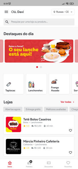 Tela inicial